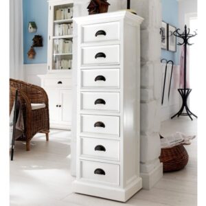 Allthorp Tall Chest Of Drawers In Classic White With 7 Drawers