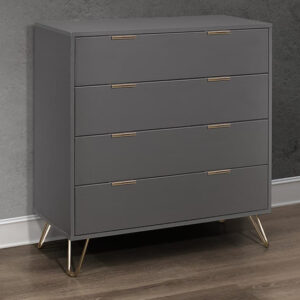 Arlo Wooden Chest Of 4 Drawers In Charcoal