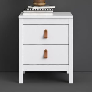 Barcila 2 Drawers Bedside Table In White