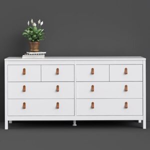 Barcila Large Chest Of Drawers In White With 8 Drawers