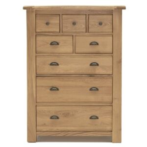 Brex Tall Wooden Chest Of Drawers In Natural With 8 Drawers