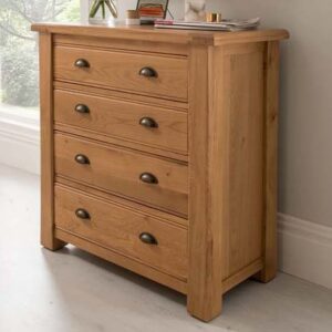Brex Wooden Chest Of Drawers In Natural With 4 Drawers