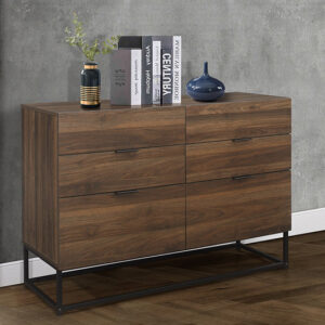 Houston Wooden Chest Of 6 Drawers In Walnut