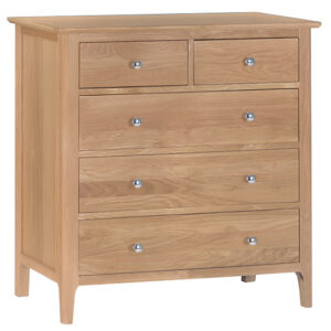 Nassau Wooden Chest Of 5 Drawers In Natural Oak