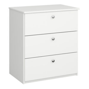 Sterns Kids Wooden Chest Of 3 Drawers In White