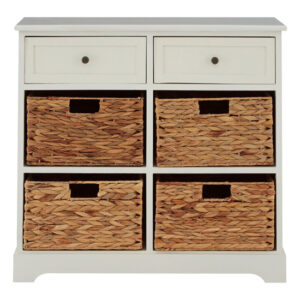 Varmora Wooden Chest Of 6 Drawers In Ivory White