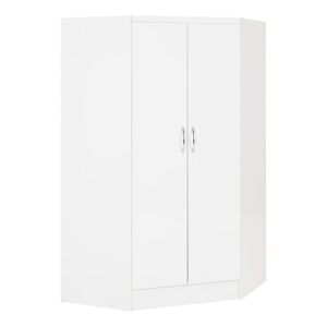 Mack Corner High Gloss Wardrobe With 2 Doors In White