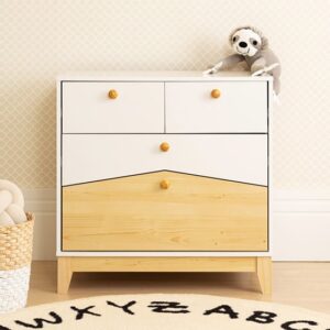 Kiro Wooden Chest Of 4 Drawers In White And Pine Effect