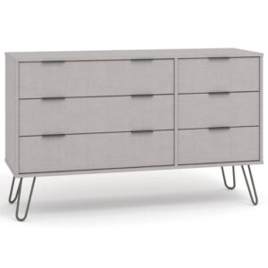 Avoch Wooden Chest Of Drawers In Grey With 6 Drawers
