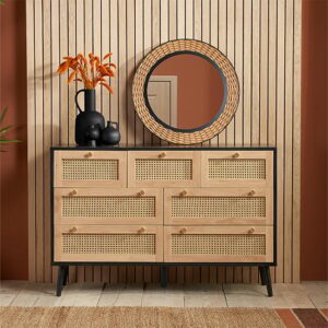 Celina Wooden Chest Of 7 Drawers In Black
