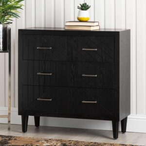 Sewell Wooden Chest Of 4 Drawers In Black