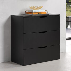 Beile Wooden Chest Of 3 Drawers In Black