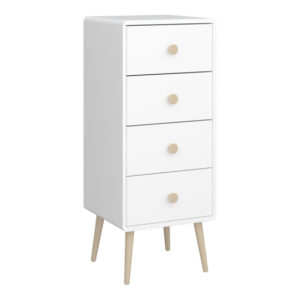 Giza Wooden Chest Of 4 Drawers In Pure White