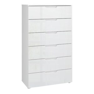 Salter High Gloss Chest Of 6 Drawers In White
