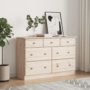 Albi Solid Pinewood Chest Of 7 Drawers In Brown