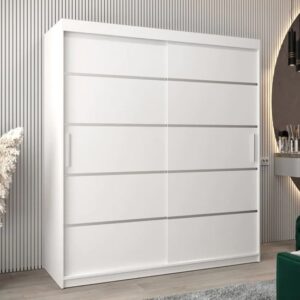 Vevey I Wooden Wardrobe 2 Sliding Doors 180cm In White