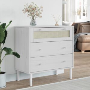 Celle Pinewood Chest Of 3 Drawers In White