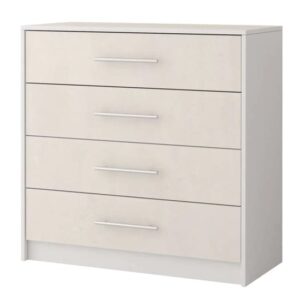 Albany Wooden Chest Of 4 Drawers In Silk And White