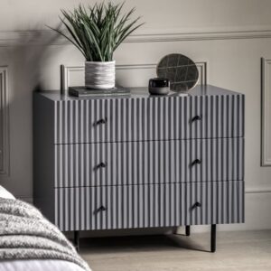 Bienne Wooden Chest Of 3 Drawers In Grey