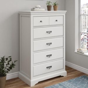 Bradshaw Wooden Chest Of 5 Drawers In White