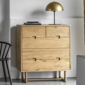 Cairo Wooden Chest Of 5 Drawers In Natural