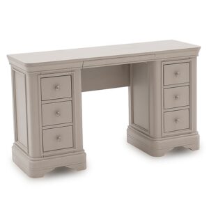 Macon Wooden Dressing Table With 6 Drawers In Taupe