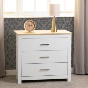 Parnu Wooden Chest Of 3 Drawers In White And Oak