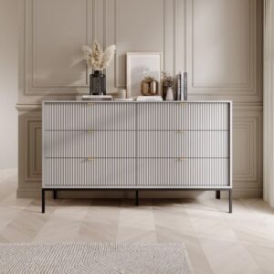 Napa Wooden Chest Of 6 Drawers In Matt Grey