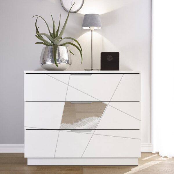 Victoria Wooden Chest Of 3 Drawers In Matt White